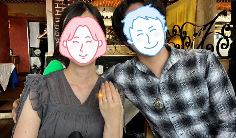 成婚した31歳エンジニア女性とお相手の記念写真